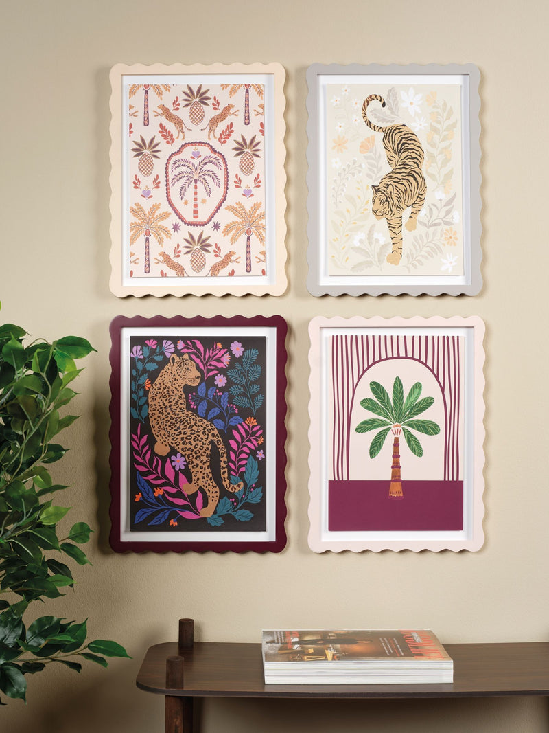 Decoris leopard palm wall art set of 4 - British product