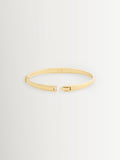 Minimal Hinged Bangle Bracelet with Sculpted C Hardware in Brass