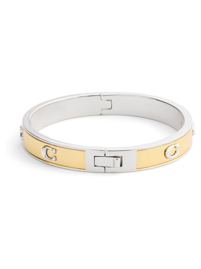COACH Gold Tone Signature C Bangle Bracelet - British product