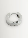 COACH Silver Tone Mens Signature Huggie Earrings - British product