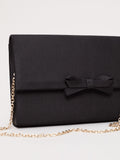 Phase Eight black grosgrain bow clutch, UK version