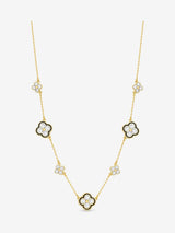Jon Richard Black Jet Crystal Clover Necklace 16 inch