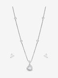 Jon Richard Silver Cubic Zirconia Heart Drop Set Gift Box