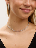 Jon Richard silver tone cubic zirconia tennis necklace 406.4mm, UK version