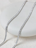 Jon Richard silver tone cubic zirconia tennis necklace 406.4mm, UK version