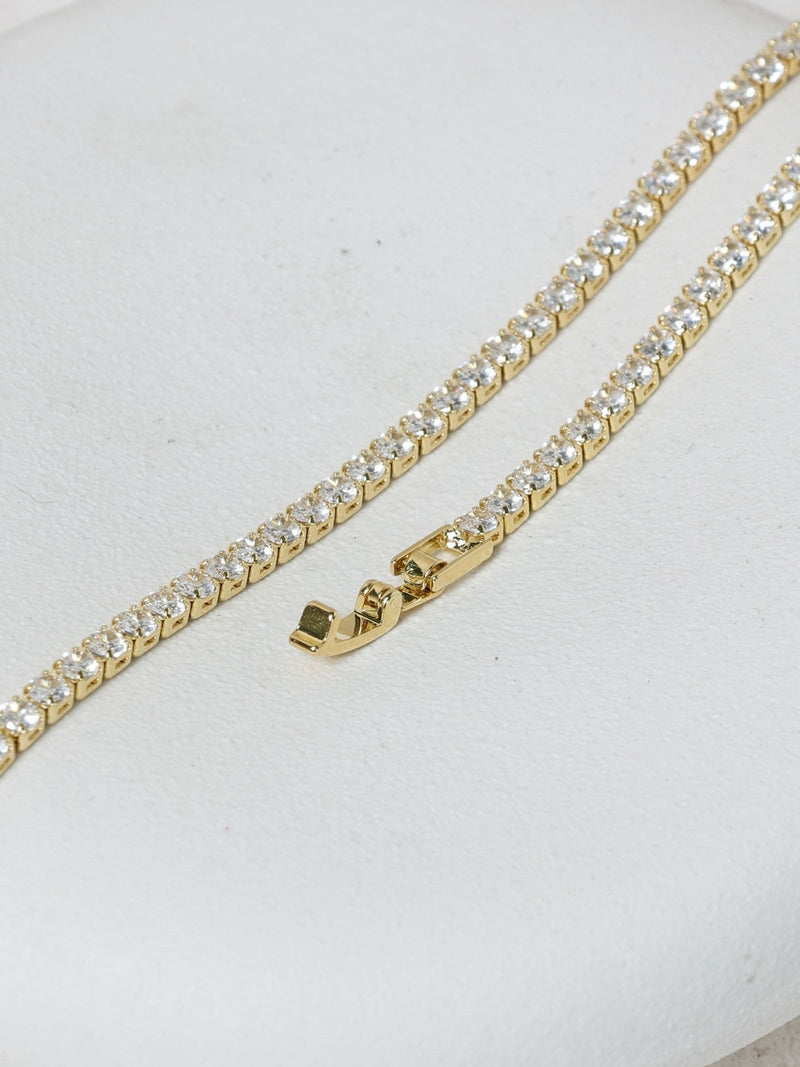 Jon Richard gold tone cubic zirconia round tennis bracelet, UK version