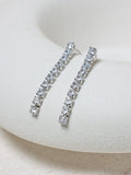 Jon Richard silver tone cubic zirconia earrings 3mm x 33mm, UK version