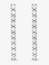 Jon Richard Silver Tone Cubic Zirconia Round Tennis Earrings