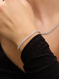 Jon Richard silver tone cubic zirconia round tennis bracelet 190.5mm, UK version