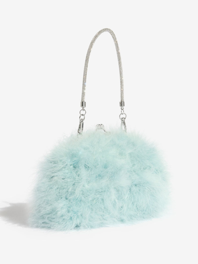 Lipsy blue feather clutch bag - British product