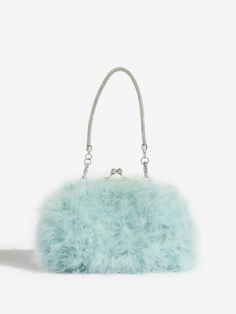 Lipsy blue feather clutch bag - British product