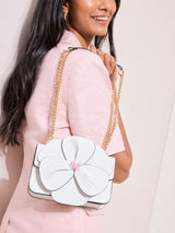 Next Friends Like These White 3D Floral Chain Shoulder Bag- Buy online at McGrocer