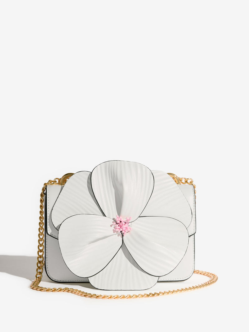 Friends Like These white 3D floral chain shoulder bag, UK version