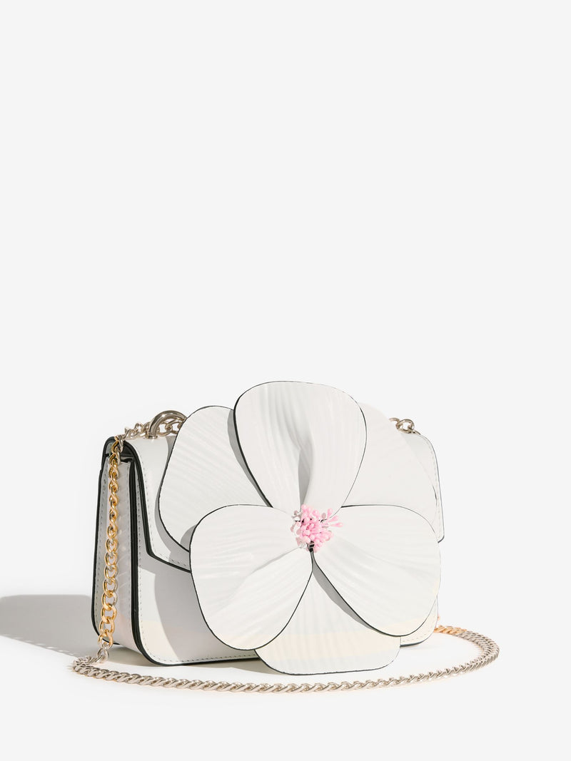 Friends Like These white 3D floral chain shoulder bag, UK version