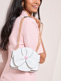 Friends Like These white 3D floral chain shoulder bag, UK version