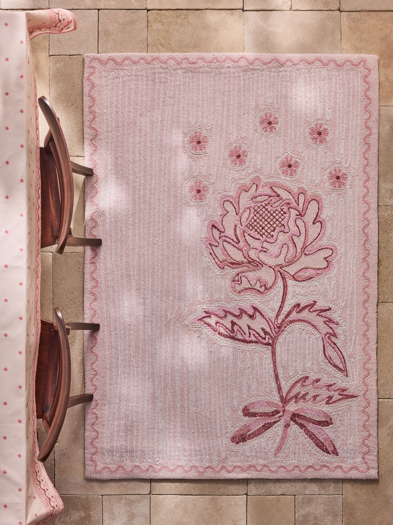 Cath Kidston pink Spitalfields Rose rug - British product