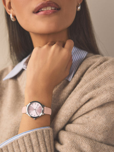 Next Pink Leather Strap Watch- Buy online at McGrocer