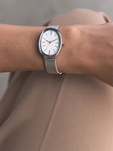 Next Silver Tone Oval Case Mesh Watch- Buy online at McGrocer