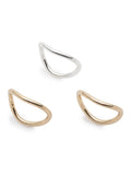 Gold and Silver Two-Tone Sculptural 3 Ring Set