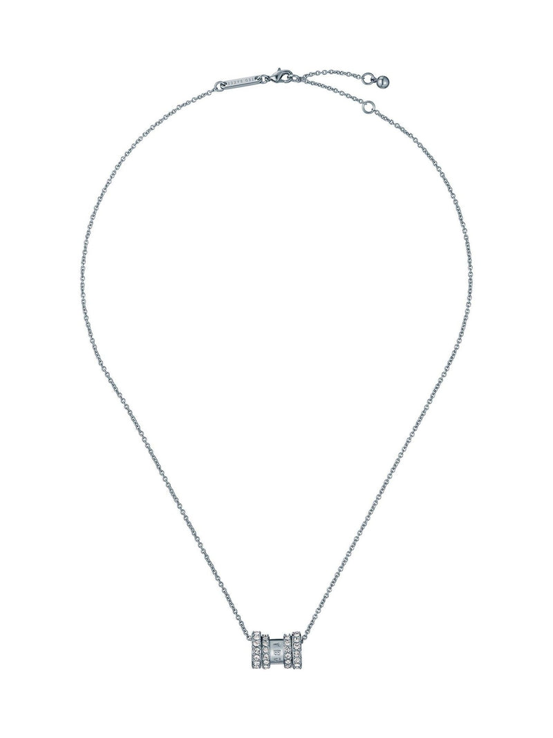 Ted Baker Romie Roll multi pendant necklace with silver tone and clear crystals (British brand)