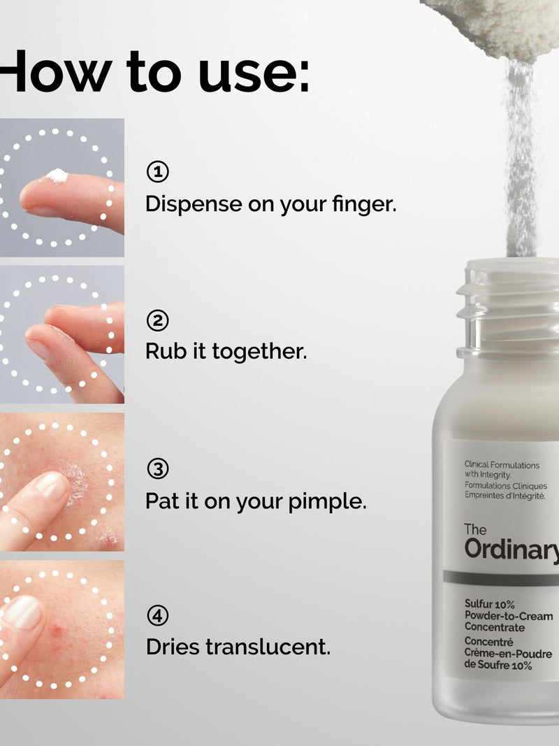 The Ordinary Sulfur 10% powder-to-cream concentrate 5g, imported from the UK