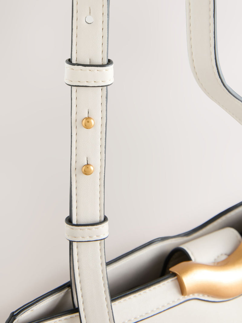 Bone hardware detail shoulder bag, imported from the UK
