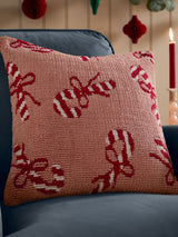 Next Furn Pink Red Christmas Candy Canes Tufted Cushion 45cm- Buy online at McGrocer