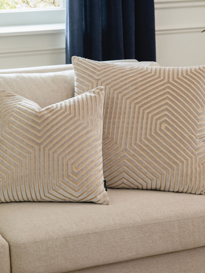 Paoletti Oyster Evoke velvet cushion 55cm, UK version