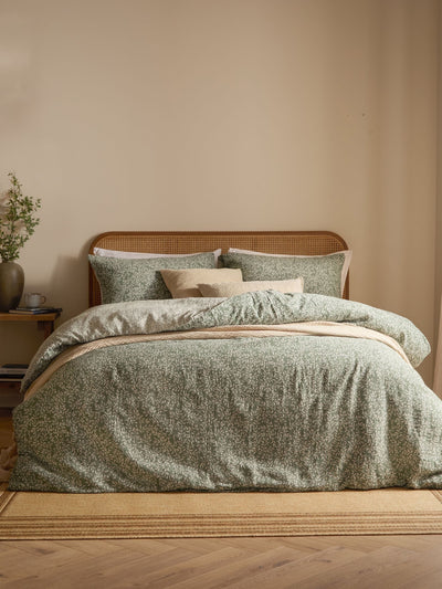 Yard Forest Perrie Leaf Muslin 100% Cotton Duvet Cover and Pillowcase Set