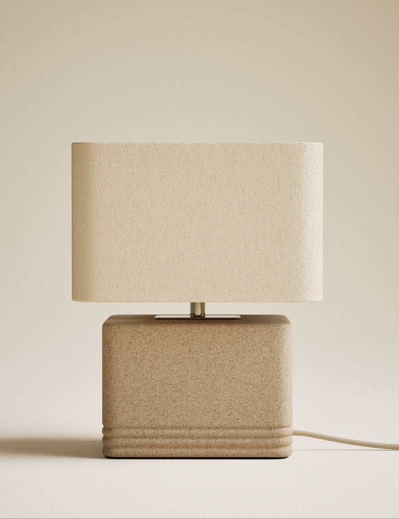 Stone effect table lamp with ceramic base, imported from the UK