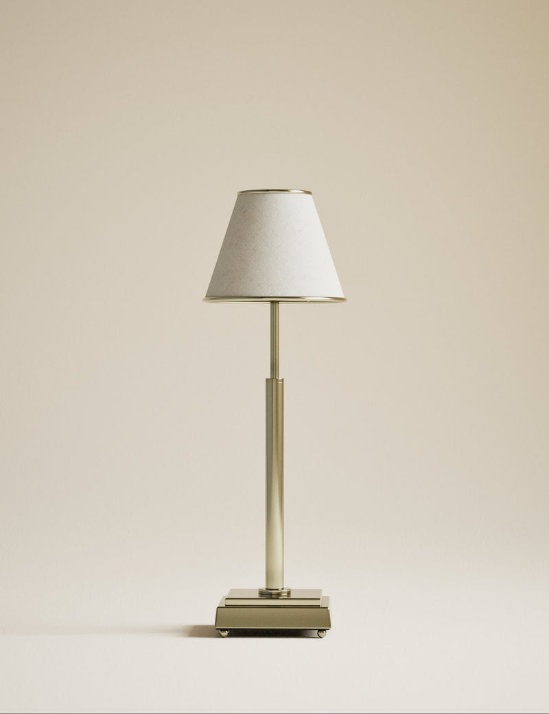 Rechargeable brass table lamp dimmable LED 46.3cm, imported from the UK