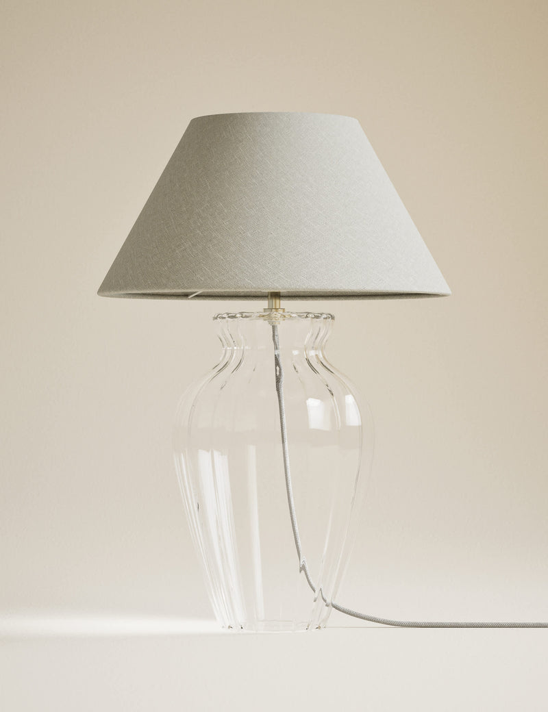 Glass fluted table lamp 54cm (British brand)