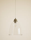 Clear glass bell shape pendant light 26 cm wide (British brand)