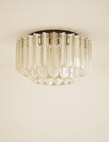 Faceted glass 2 ring flush ceiling light, UK version