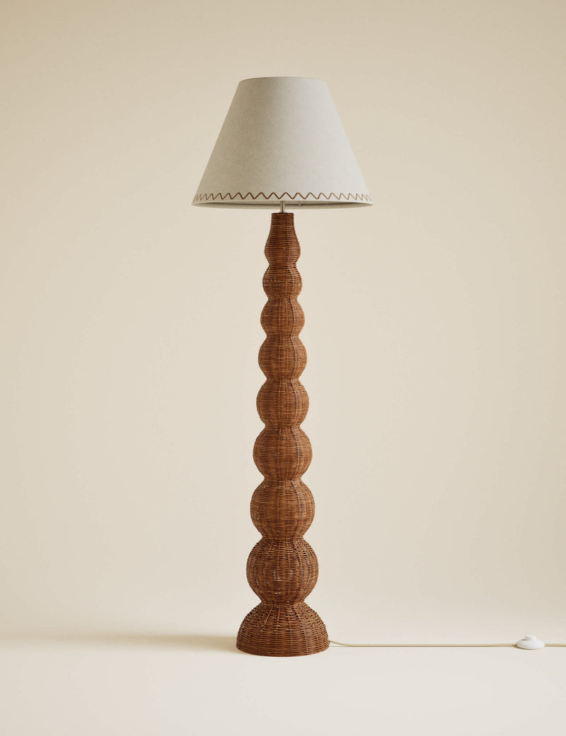 Wicker floor lamp graduated base, 140cm height - British product