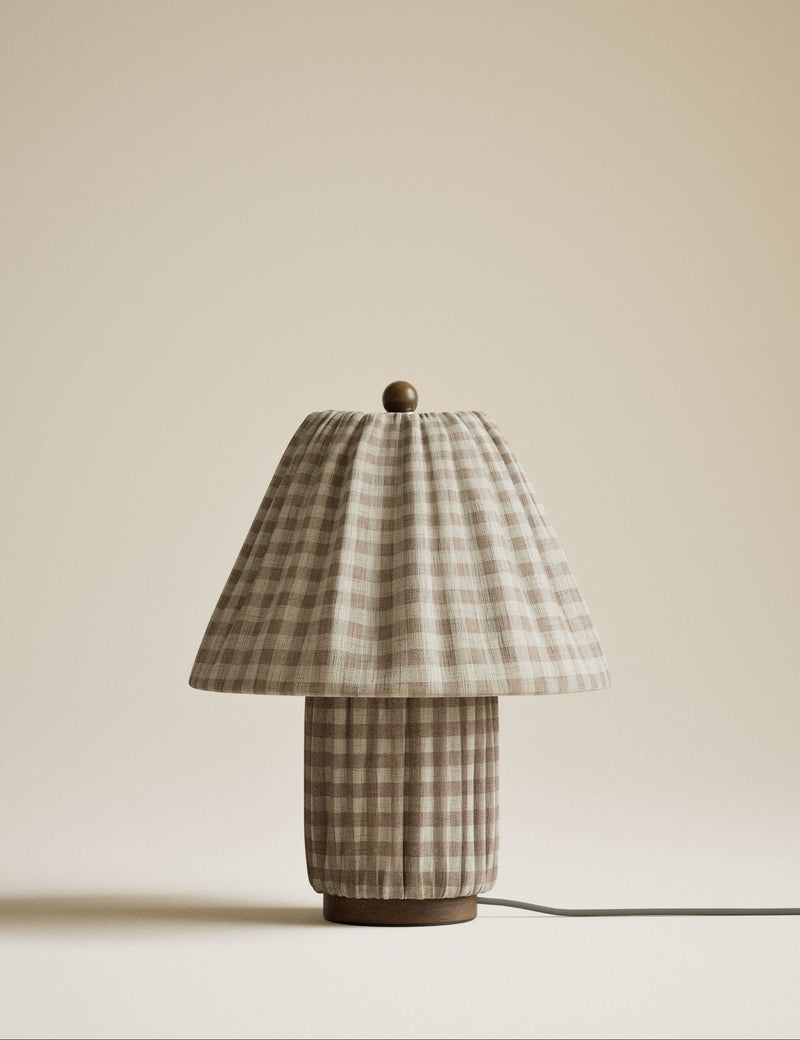 Gingham table lamp in classic check design, UK version