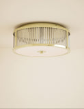 Monroe Flush Light ceiling fixture satin brass, imported from the UK