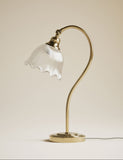 Josephine table lamp antique brass finish glass shade, UK version