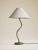 Hallie table lamp with gold base and fabric shade - British product