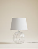 Glass table lamp with tapered shade 30 cm tall (British brand)