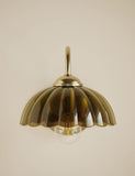 Scalloped glass wall light 16 cm height, UK version