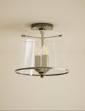 Elisabeth glass flush ceiling light with brass trims UK version
