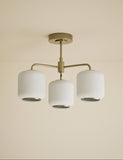 Amelia flush ceiling light ribbed glass shades, imported from the UK
