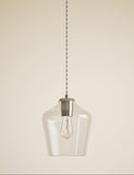 Claudia pendant light clear glass shade, imported from the UK