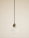 Small Florence pendant light with ribbed glass shade (British brand)