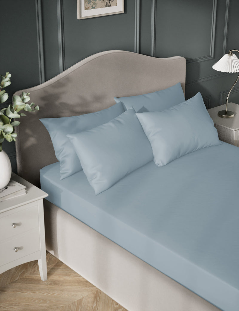 Egyptian cotton sateen deep fitted sheet 30cm deep - British product