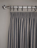 Cotton rich striped pencil pleat curtains - British product