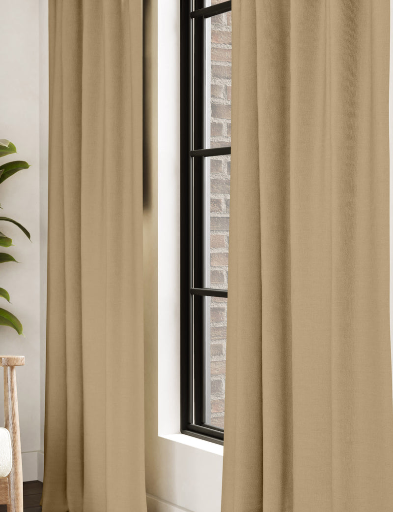 Brushed Pencil Pleat Blackout Thermal Curtains