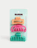 Bloom Accessories hair claw clips pack of three, UK version