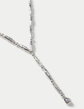 Hammered bead Y-necklace in 90% zinc and 10% brass - British product